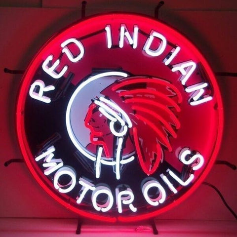 RED INDIAN MOTOR OIL NEON SIGN